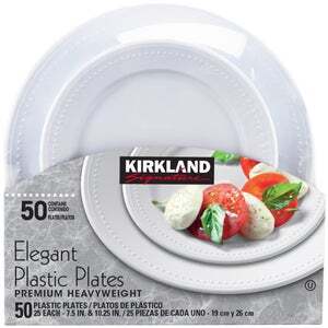 $3 off Kirkland Signature Elegant Plastic Plates, Variety Pack 50-count
