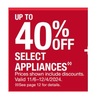 UP TO 40% Off Select Appliances