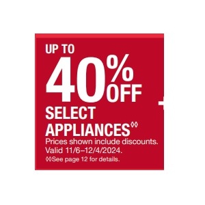 UP TO 40% Off Select Appliances
