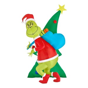 Grinch 9 ft. Giant-Sized LED Grinch Scene Christmas Airblown Inflatable