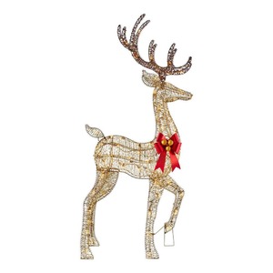 Home Accents Holiday 5 ft. Polar Wishes LED Deer Holiday Yard Decoration