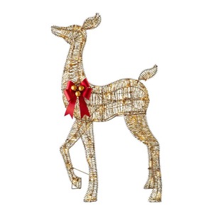 Home Accents Holiday 4 ft. Polar Wishes LED Deer Holiday Yard Decoration