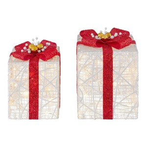 Home Accents Holiday 2-Piece Polar Wishes LED Gift Boxes Holiday Yard Decoration