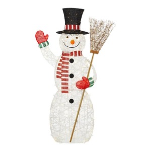 Home Accents Holiday 6 ft. Polar Wishes LED Snowman with Broom Holiday Yard Decoration
