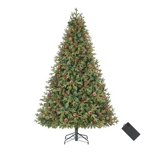 Home Accents Holiday 7.5 ft. Pre-Lit LED Spring Creek Noble Fir Artificial Christmas Tree