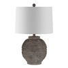 SAFAVIEH Pendri 24 in. Brown Table Lamp with White Shade