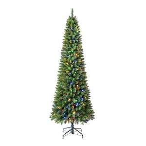 Holiday Living 7-ft Greensboro Pencil Pre-lit LED Artificial Christmas Tree