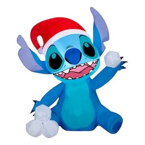 Disney 3-ft LED Stitch with Snowballs Christmas Inflatable