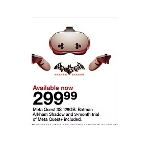 Meta Qtest 3S 128GB Batman Arkham Shadow and 3-month trial of Meta Quest + Included