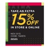 Take an Extra 15% Off