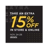 Take an Extra 15% Off
