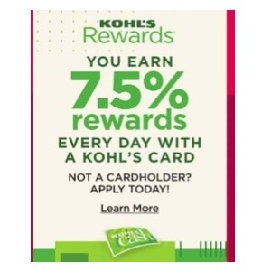 7.5% Rewards Every Day w/Kohls Card