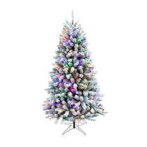 Holiday Living 7-ft Flocked Seattle Pre-lit LED Artificial Christmas Tree
