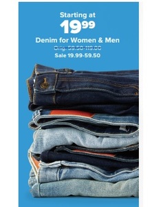 Denim for Women & Men Starting at $19.99