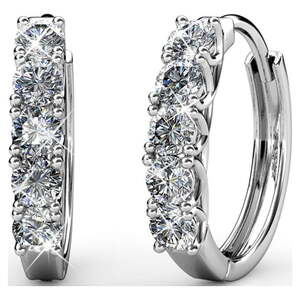 Cate & Chloe Bethany 18k White Gold Plated Hoop Earrings with Swarovski Crystals Gift