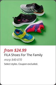 FILA Shoes For The Family from $24.99