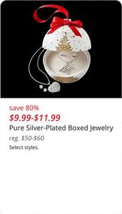 Pure Silver-Plated Boxed Jewelry for $9.99 - $11.99
