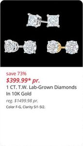 1 CT. T.W. Lab-Grown Diamonds In 10K Gold