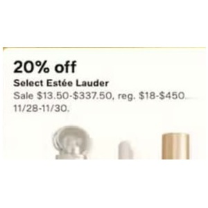 20% off Select Estee Lauder