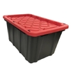 Edge Plastics Red Lid Heavy-Duty Storage Tote 27 Gallon