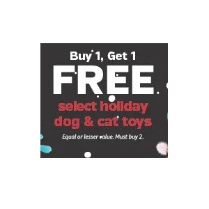Buy 1 Get 1 FREE Select Holiday Dog & Cat Toys