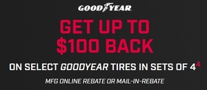 Get Up To $100 Back On Select Goodyear Tires In Sets Of 4
