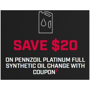Save $20 On Pennzoil Platinum Full Synthetic Oil Change With Coupon