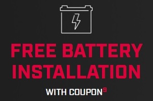 Free Battery Installation  With Coupon