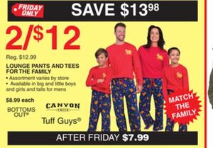 Lounge Pants And Tees For The Family 2/ $12