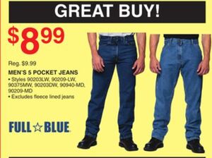 Full Blue Men's 5 Pocket Jeans