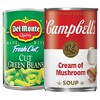 Select Campbell’s canned soup and Del Monte canned vegetables 4/$4