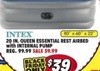 Intex 20 In Queen Essential Rest Airbed With Internal Pump