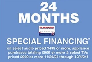 24 Months Financing on Select audio priced $499 or more
