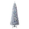 Holiday Living 7-ft Flocked Greensboro Pencil Pre-lit LED Artificial Christmas Tree