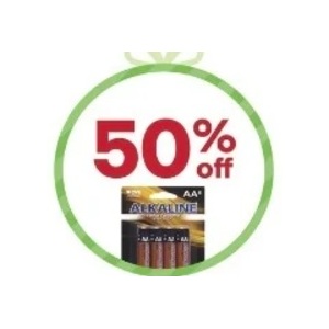 50% off Alkaline Batteries