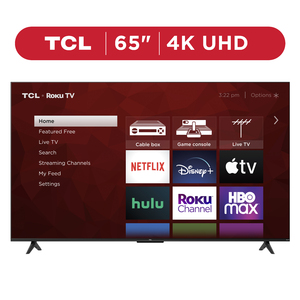 TCL 65” Class S4 (65S41BR) 4K UHD HDR LED Smart TV with Roku TV