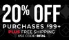 20% Off Orders $99+ Plus Free Shipping