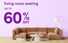up to 60% off living room seating