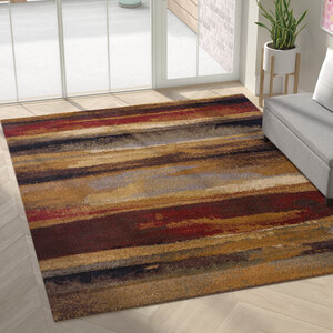 Wade Logan Mettler Abstract Brown/Red/Beige Contemporary Indoor Area Rug