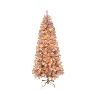 7ft. Pre-Lit Rosewood Flocked Artificial Christmas Tree