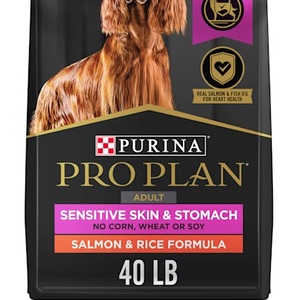 Purina Pro Plan Sensitive Skin and Stomach Salmon and Rice Formula Dog Food, 40 lbs