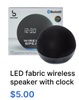 LED fabric wireless! speaker with clock