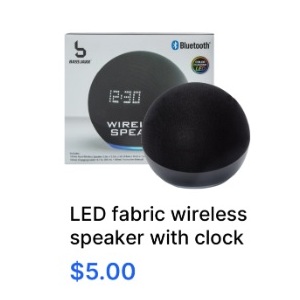 LED fabric wireless! speaker with clock