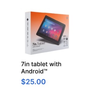 7in tablet with Android