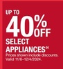 UP TO 40% Off Select Appliances