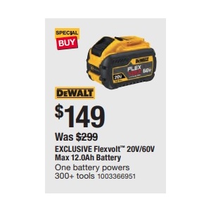 DEWALT Flexvolt 20V/60V Max 12.0Ah Battery