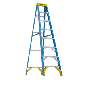 Werner 8 ft. Fiberglass Step Ladder (12 ft. Reach Height) with 250 lb.