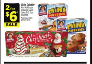 Little Debbie Bars, Mini Muffins or Seasonal Snacks 2 for $6