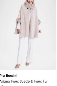 Pia Rossini Ariana Faux Suede & Faux Fur Wrap