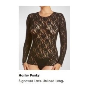 Hanky Panky Signature Lace Unlined Long- Sloove Tee.